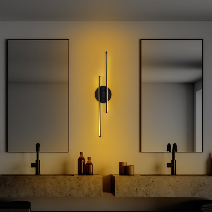Opviq Lámpara de Pared de Metal Negra con LED de 16W Opviq Lámpara de Pared de Metal Negra con LED de 16W